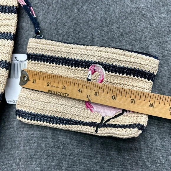 Vera Bradley Seashore Tote Beach Fiesta Wristlet Clutch Bag Pink Flamingo - Picture 11 of 13